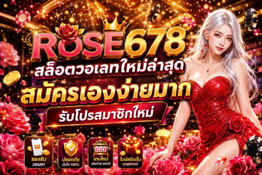ROSE678 สล็อตวอเลทใหม่ล่าสุด สมัครเองง่ายมาก รับโปรสมาชิกใหม่